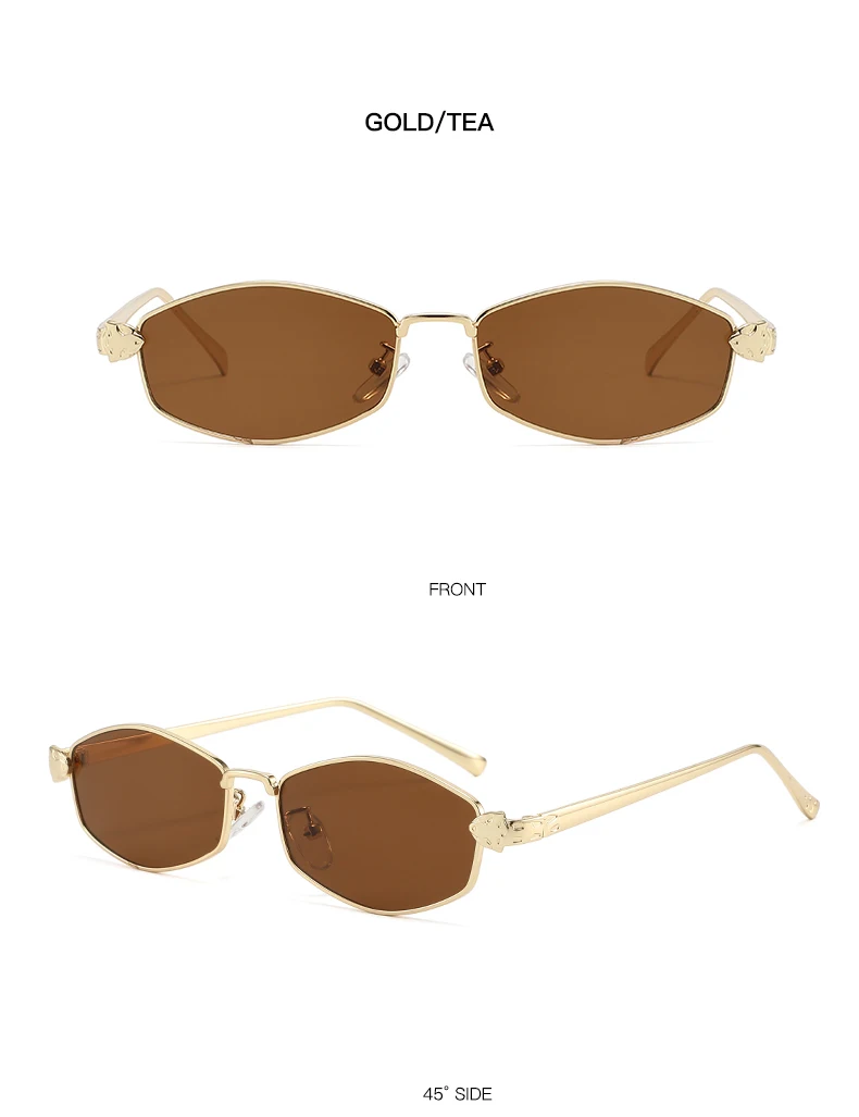 1/3 stücke Frauen Polygon Metall Sonnenbrille Kleine Rahmen Gravierte Blume Detail Luxus Sonnenbrille Vintage Designer Shades UV400 – Detail 10