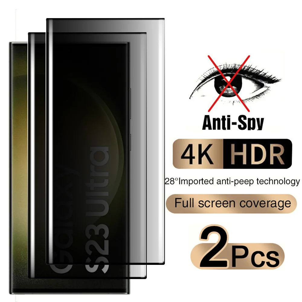 Custodia In Vetro Temperato Anti-Spia Da 2 Pezzi Per Samsung Galaxy S23 Ultra Full Cover Privacy Screen Protector Sumsung S 23 Ultra + S23Plus