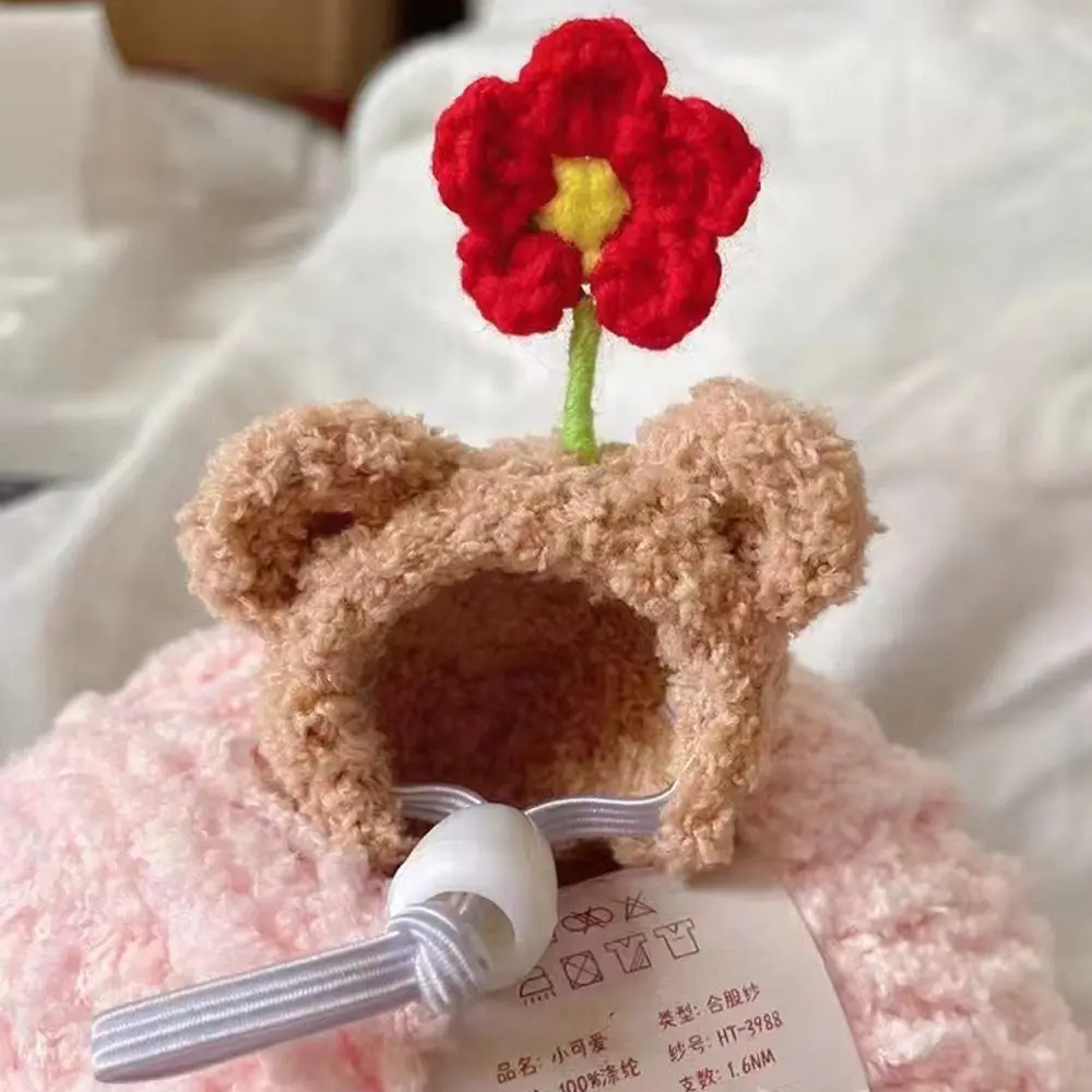 Plush Hamster Cap Doll Accessories Mini Hand Crocheted Doll Hat DIY Cute Cotton Hat Winter Small Animal Clothes Pet Headgear