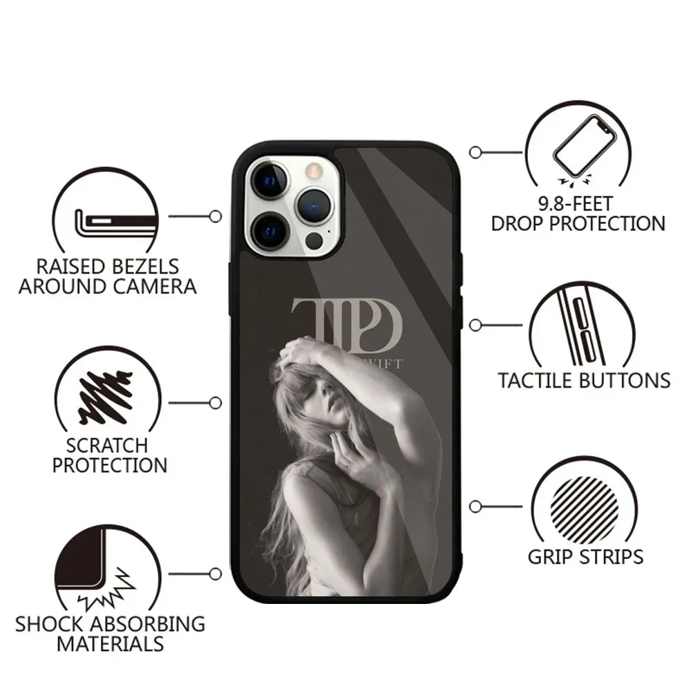 thumbnail image 1 of Funda para teléfono T-TaylorS TTPD S-SwiftS para iPhone 16, 15, 14, 13, 12, 11, Plus, Pro, Max, Mini con carga inalámbrica magnética Magsafe, 1 of 5