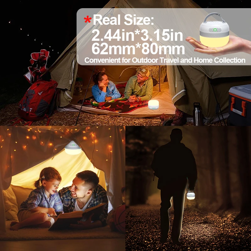 NATFIRE LV10 LED Camping Flashlight 230 Hours Rechargeable Camping Lantern with Magnet Lighting Fixture Portable Emergency Light