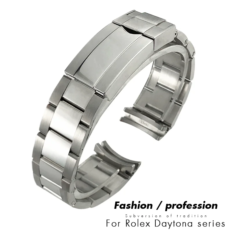 

904L 20mm Solid Stainless Steel Watchband for Rolex 40mm M126 Daytona Watch Strap Men Bracelets Wristband Accessories