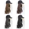 1Pcs Long Straight Hat Wig Natural Brown Wigs Connect Synthetic Synthetic Baseball Cap Hair Wig Hat Wig Adjustable for Women 4