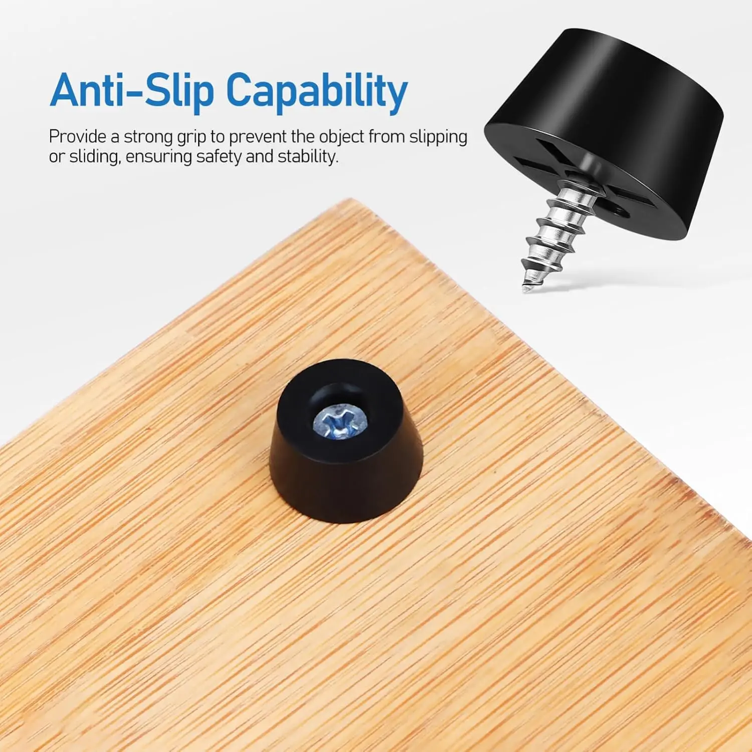 Black Rubber Pads Floor Protectors Anti Slip Table Chair Furniture Leg Cover Cabinet Bottom Round Tips Cushion Absorber Gaskets