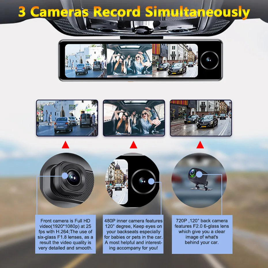  DVR ī޶, ȵ̵ 8.1, GPS ׺̼, 1080P  ̷,  ķ, ڵ , 11 ġ  ڴ, 3 ä , 4G