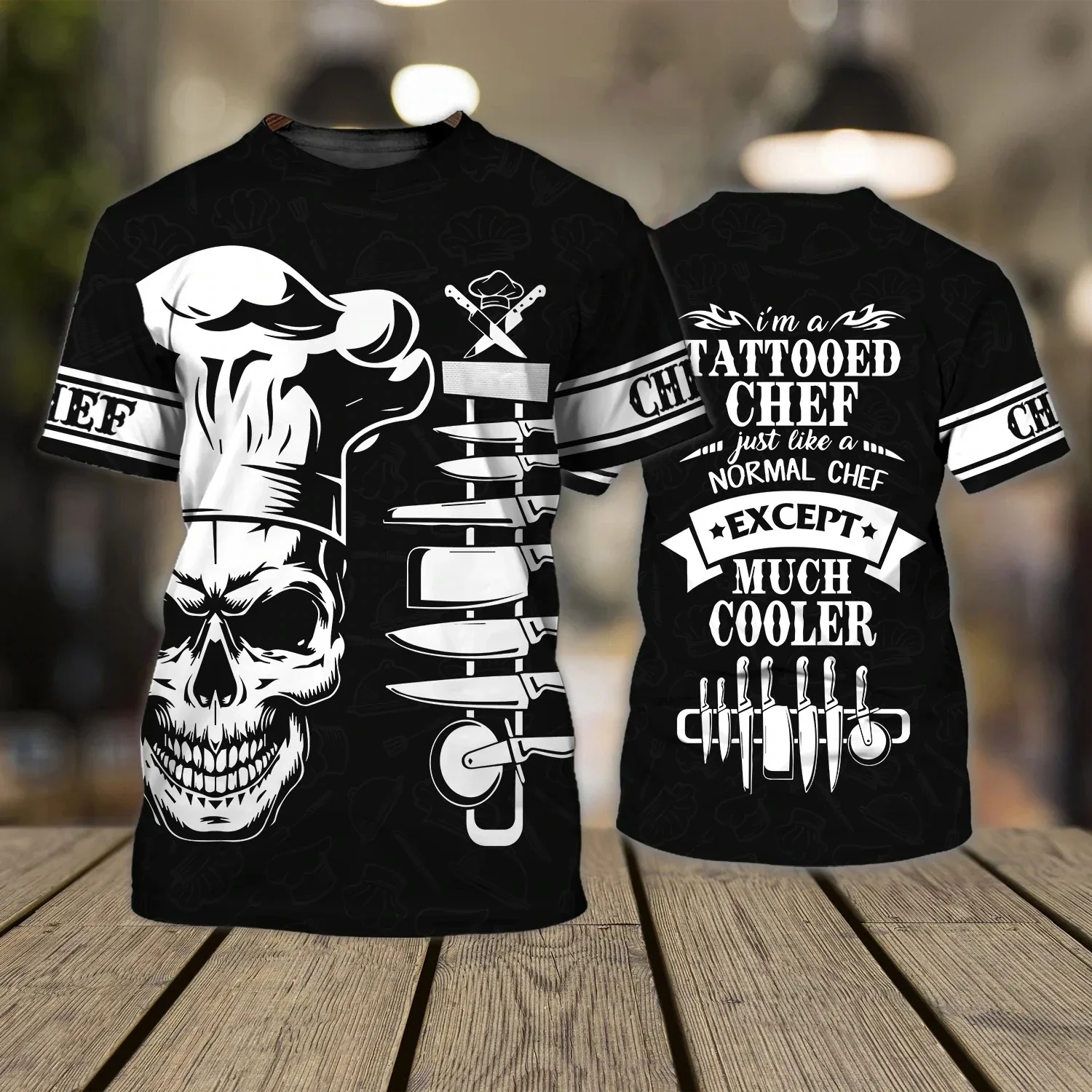 Mens Cotton T Shirt Chef Shirt Men's T-shirts 3D Printed Men's Clothing O-Neck Oversized Cheap Short Sleeve Tops Fashion Punk Streetwear 6xl