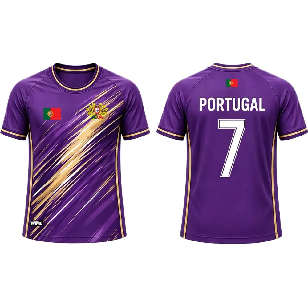 New Portugal Flag Football Jersey Outdoor Sports Training Breathable Soccer Short Sleeve T-shirt Men's And Women's Casual Top - Image 3