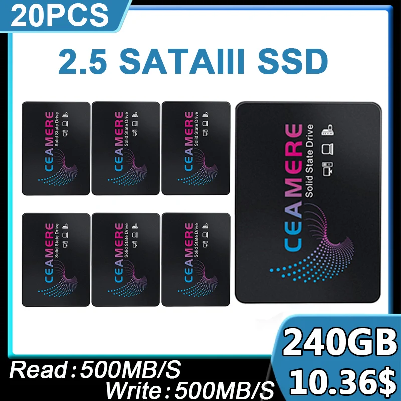CeaMere 20PCS SSD Solid State Drive 256GB 512GB 1TB SSD SATA