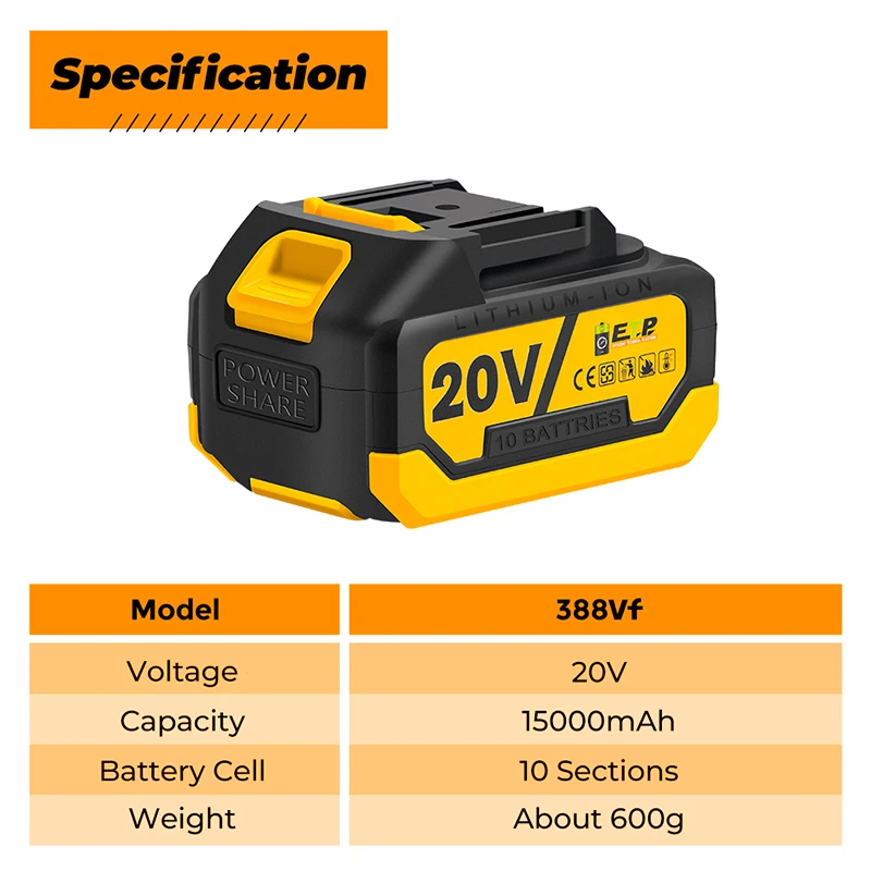 20V Rechargeable Replacement Lithium Ion Large Battery Upgraded High Capacity For Makita 18V Cordless Power Tool Battery rechargeable battery
