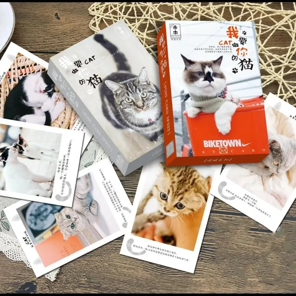36 yaprak/Set kedi tarzı kartpostal olmak istiyorum sevimli kedi tebrik mesaj kartları noel ve yeni yıl hediyeleri