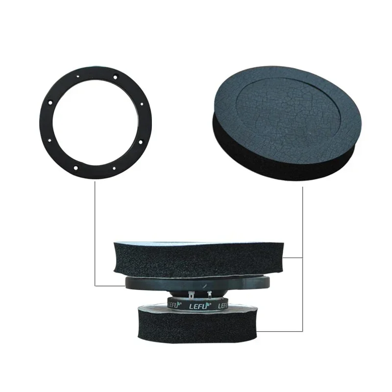 4pcs Universal Car Speaker Ring Sound Insulation Accessories Auto Audio Enhancer System Soundproof Bass Door Trim Self Adhesive