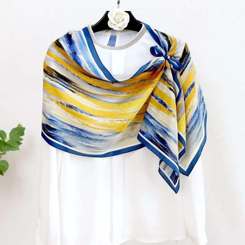 

New 100% natural silk mulberry scarf Women Office Lady Foulard Female Bandana Shawl Scarves sjaals Wrap Pashmina Stole Hijab