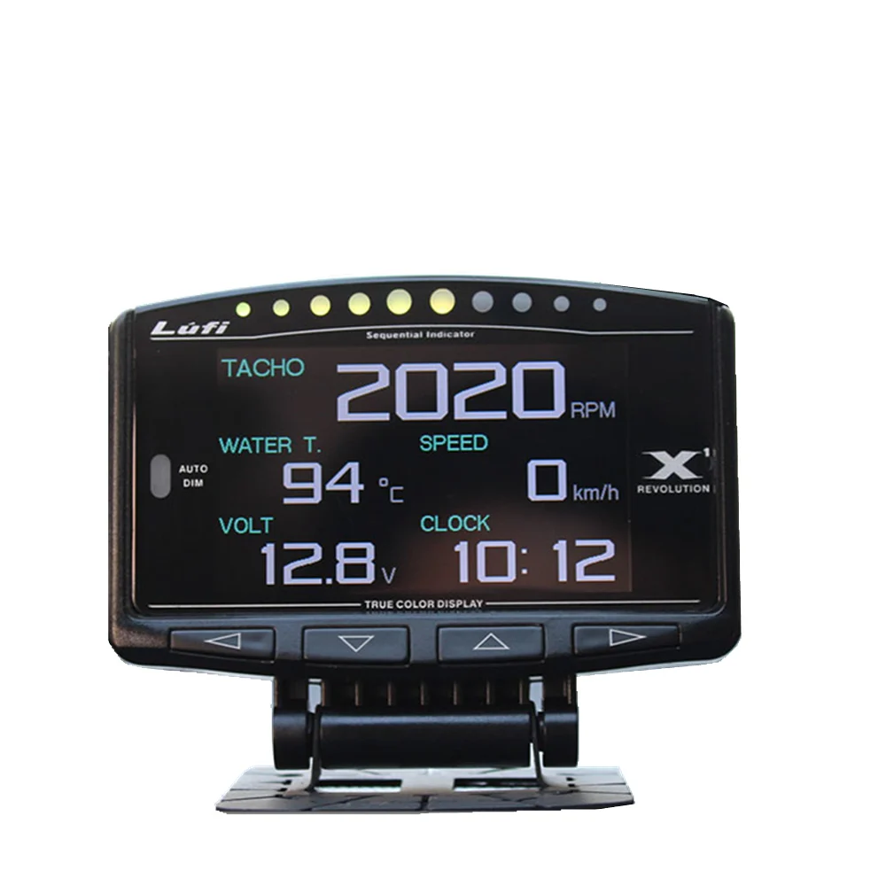 Tachometer Gauge Engine Tachometer Tachometer Meter LUFI X1 English Version OBD2 Plug digital Turbo boost oil pressure temperature gauge car Afr RPM Fuel Speed EXT Oil Meter