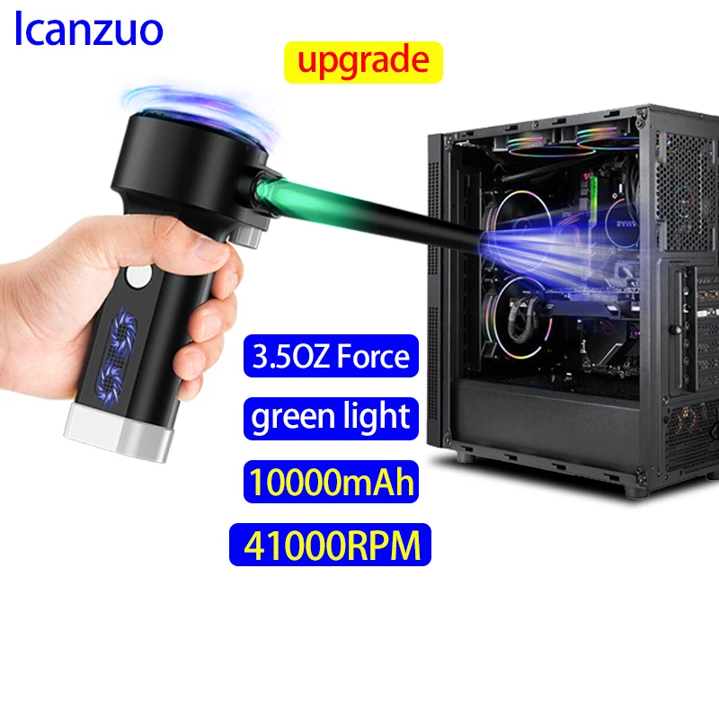 Icanzuo-ventilador de ar sem Fio para Computador pc Limpeza Canned Air Duster para Teclado Dusterelectric Air Duster Off Laptop Cleane