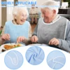 4Pcs Adult Bibs Polyester Dining Clothing Protectors Adjustable Adult Feeding Bibs Seniors Stain Resistant Diet Cloth Blue/Grey 3