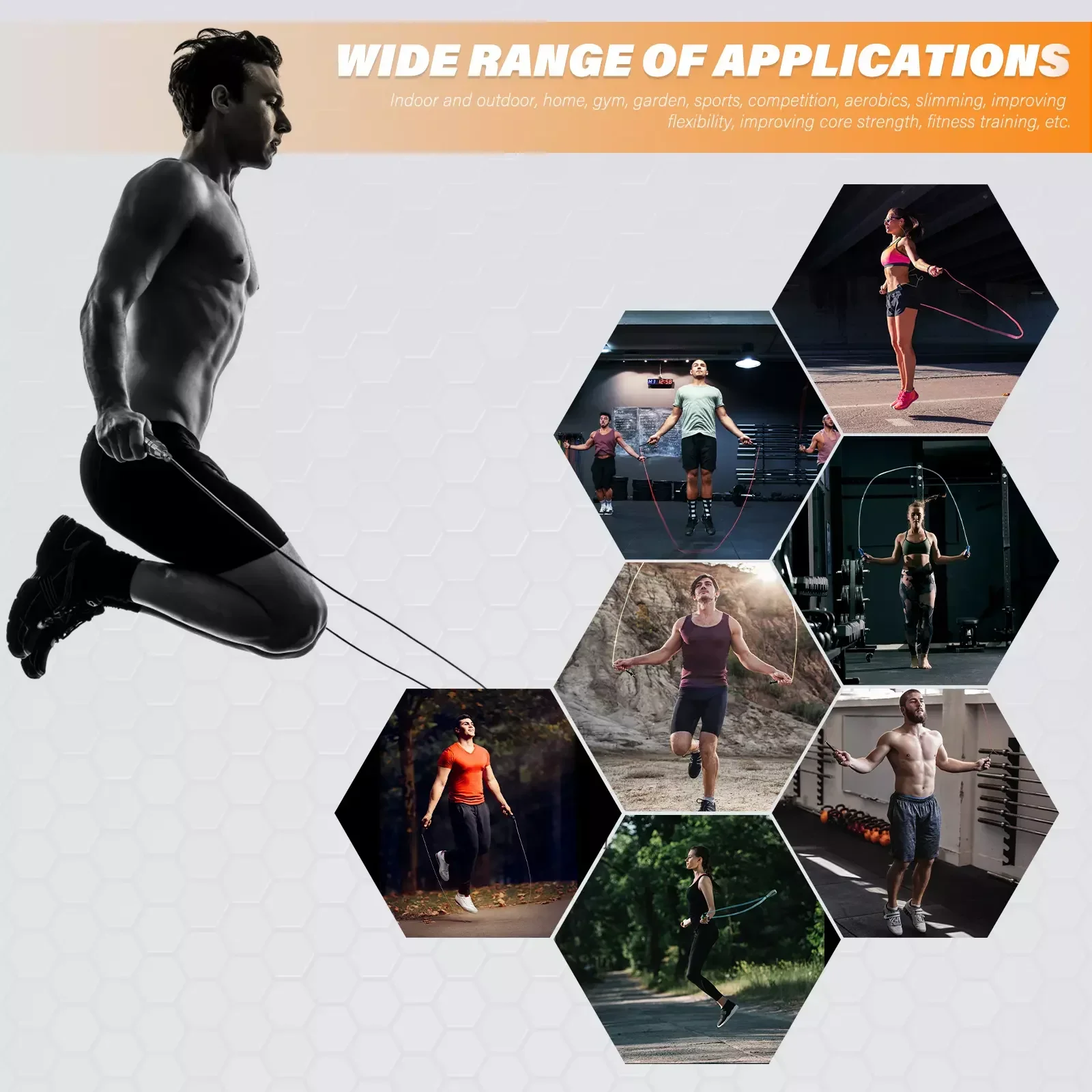 Jump Rope Double Bearing Self-locking Jump Rope Aerobics Portable Fitness Equipment Ropes Jump Crossfit Boxing Exercise Woman Man