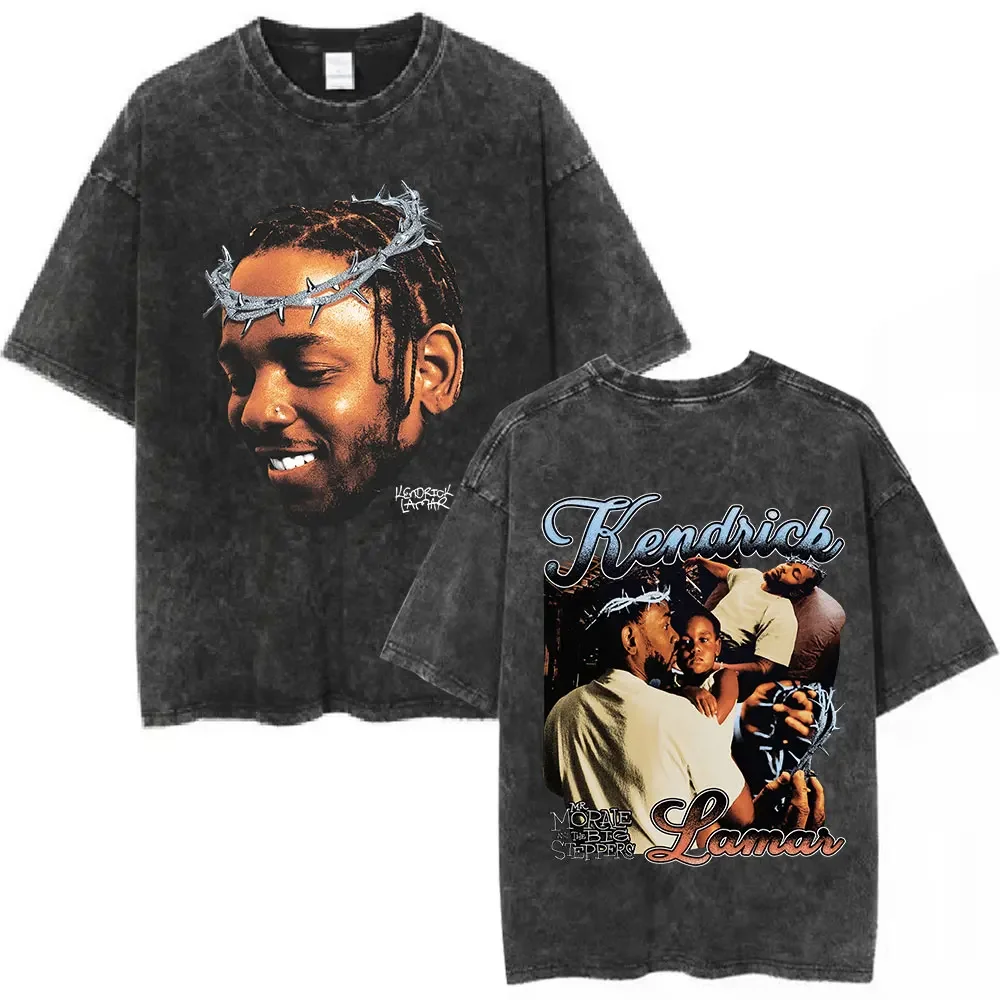 Gewaschenes Vintage Rapper Kendrick Lamar & SZA Grand National Tour 2025 T-Shirt Sie nicht wie uns T-Shirt Männer Hip Hop Mode T-Shirt – Detail 13