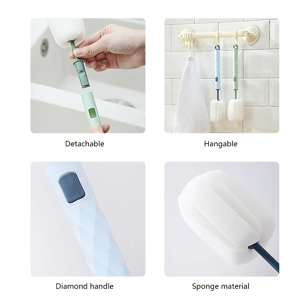 Cups Washing Brush Removable Cup Stain Brush Long Handle Cleaning Brushes Portable for Cleaning Goblet Glasses Bottles Mugs