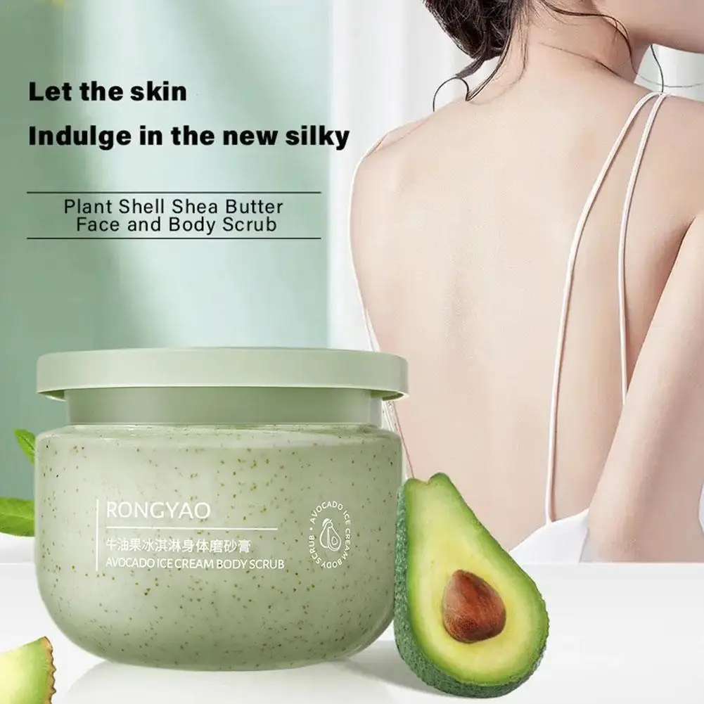 

250g Avocado Ice Cream Body Scrub Exfoliating Soft Body Moisturizing Beads Whitening Full Care Smooth Body Cream Exfoliatin O6M4