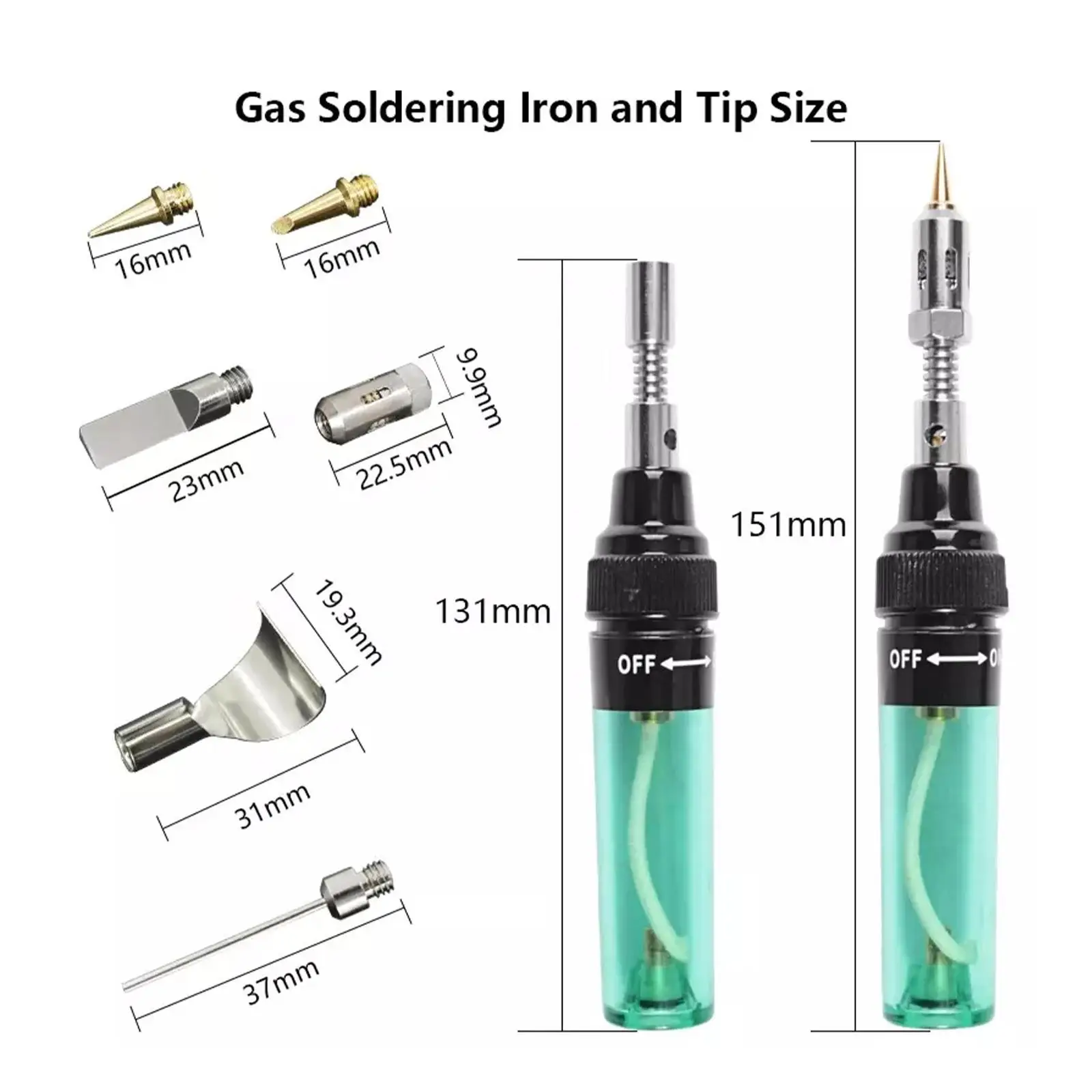 1300 Celsius Butane 6 IN 1 Portable Gas Soldering Iron Gas Blow Torch Gun Wireless Heating Tool Blow Pen Torch Welding Tools