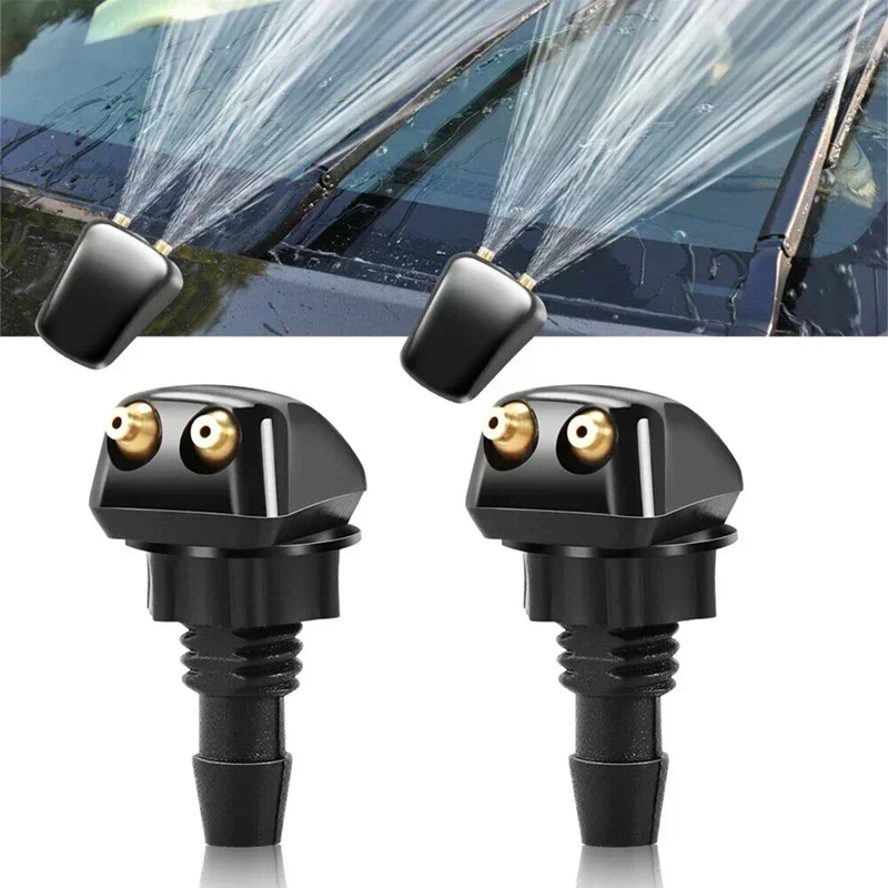 1/2pc Universal Car Windshield Washer Spray Nozzle Kit,Adjustable Front Window Water Wiper Sprinkler with Edge-Rotating Function