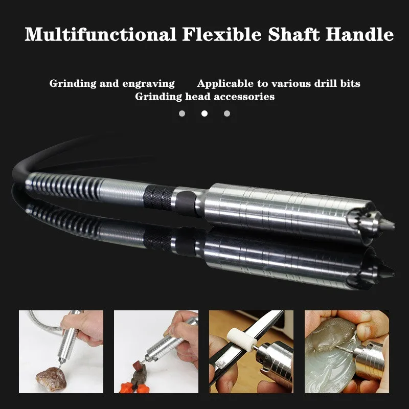High-Power Bench Grinder, Electric Eoodworking, Jade Carving, Polishing Machine, 0.3-4mm Flexible Shaft Handle, 220V, 800W 6