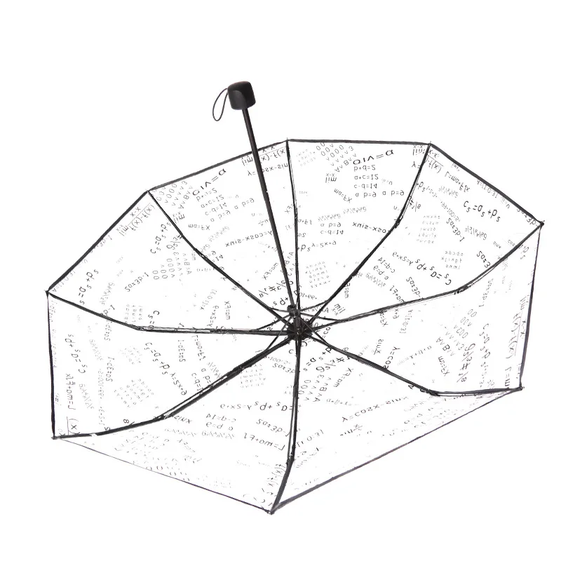 Math function formula umbrella transparent thicken fold women rain umbrella PVC clear students creative automatic umbrellas