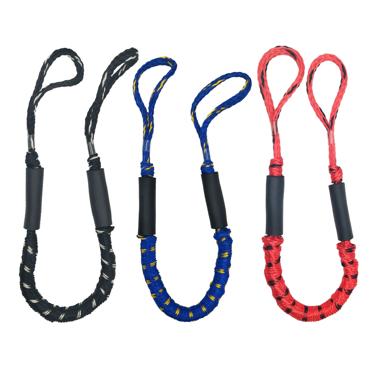 2pcs 45.5ft Bungee Dock Line Mooring Stretch Rope Quick Docking Boat