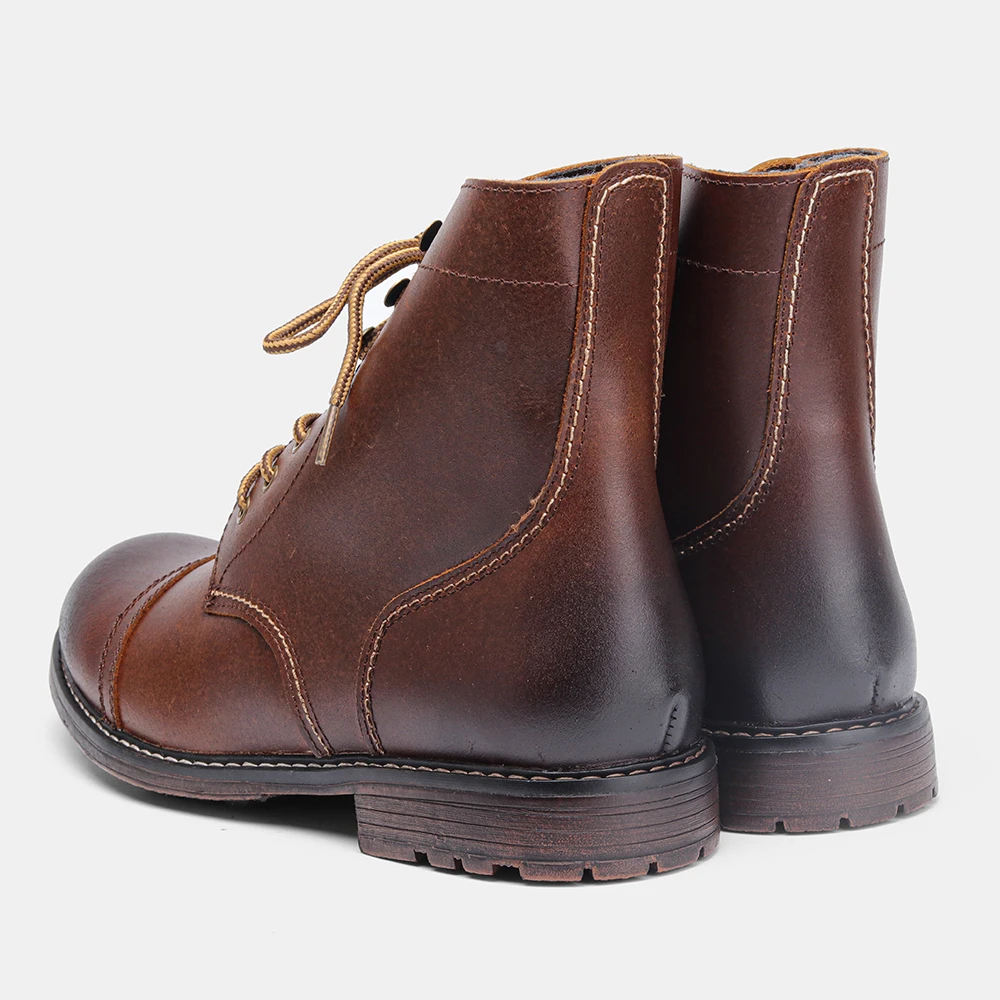 Genuine leather Men Boots Natural Cow Leather Ankle Boots Men #DX8108 39~48 mens leather boots