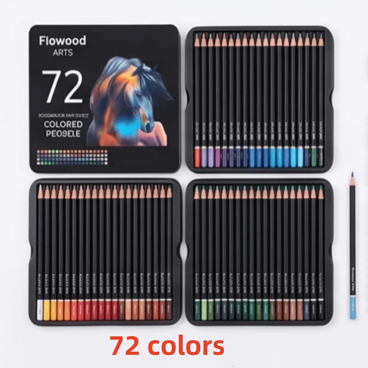 Professional Charcoal Pencil Set for Artistic Drawing and Shading - 24/72 Rich Colors