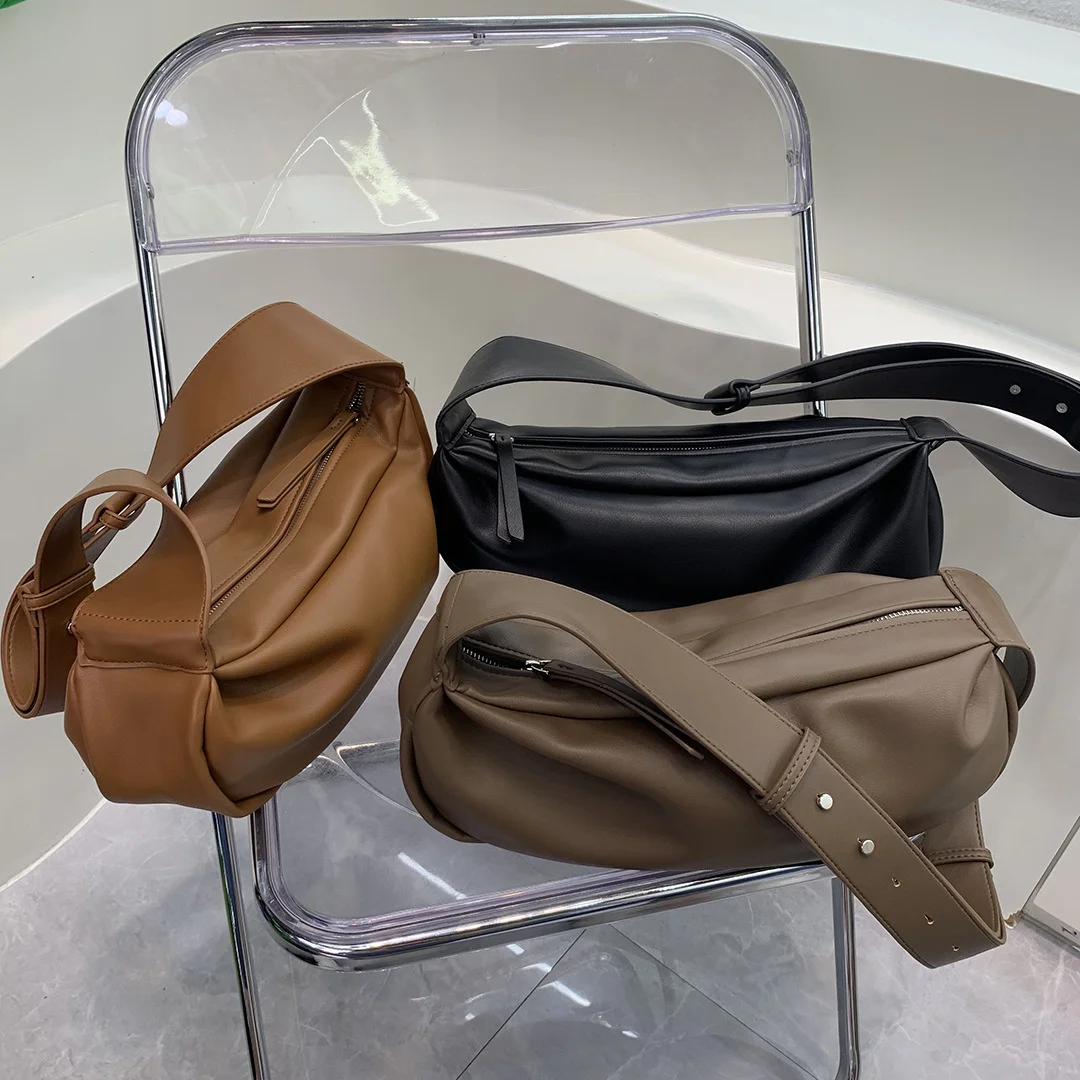 

New Women Soft Pu Leather SHoulder Messenger Armpit Retro Lady Pillow Bags Purses And Handbags