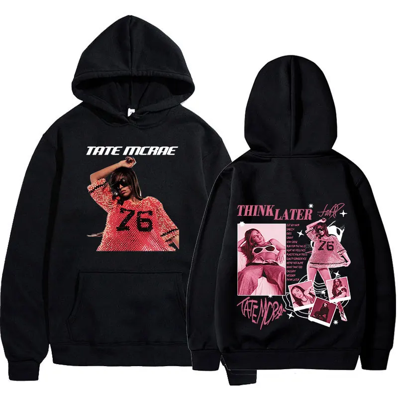 Felpa Con Cappuccio Unisex Tate McRae Merch - Stampata 2D, Oversize, Manica Lunga, Taglie Dalla XXS Alla 4XL