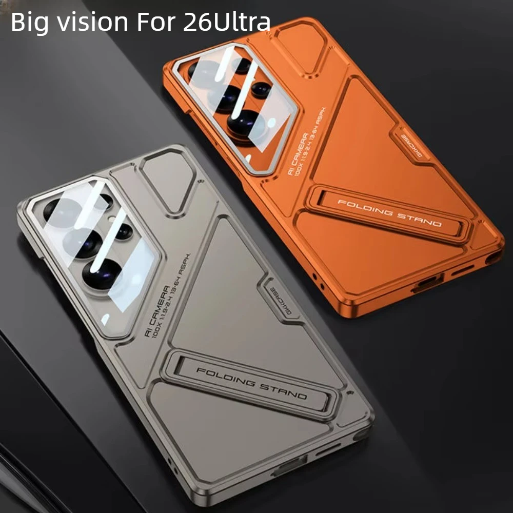 Premium Shockproof Geometric Case with Foldable Kickstand & Camera Lens Protection
