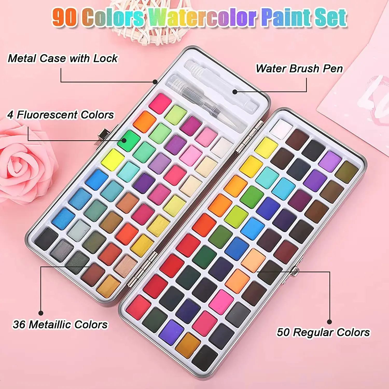 100 Color Solid Pigment Watercolor Manicure Nail Draw DIY Painting Kit Watercolor Paint Decor Acuarela Nail Pigment nail pigment nail decoration nail decorations