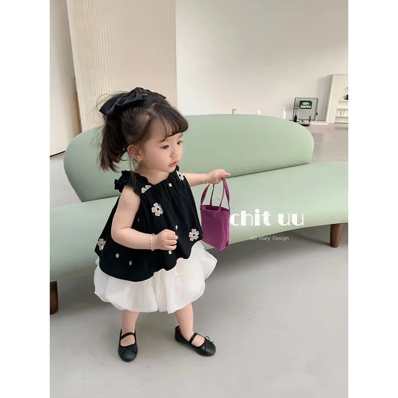 

New Baby Girl Clothes Summer Children Vest Shorts School Uniform 2 Piece Child Set Outfits Kids Clothing Set Suits for Teenagers