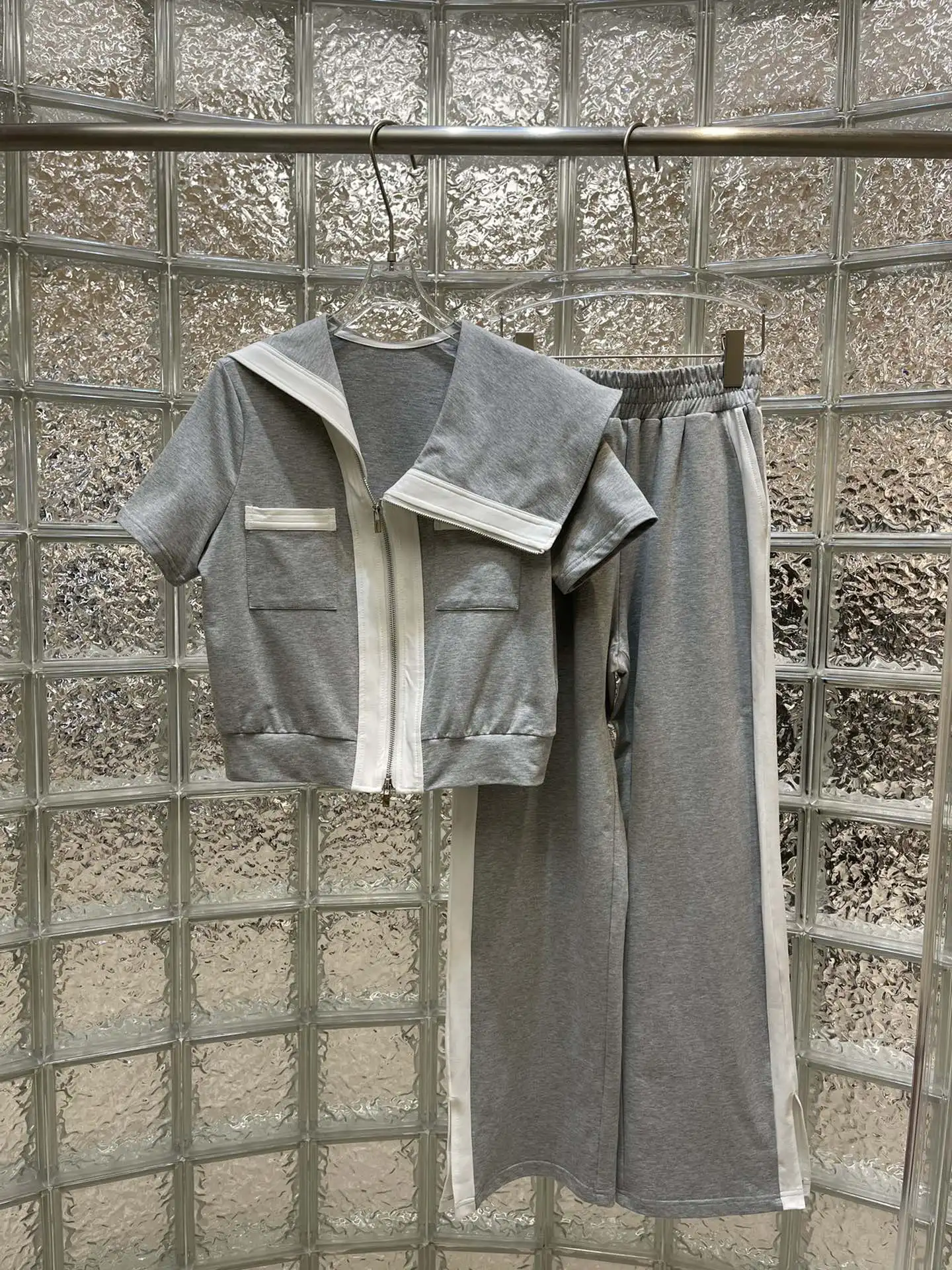 

Контрастные цвета, большая яркость, ткань с высокой талией, повседневные брюки, костюм, Повседневная мода, лето 2023, новый стиль 0331