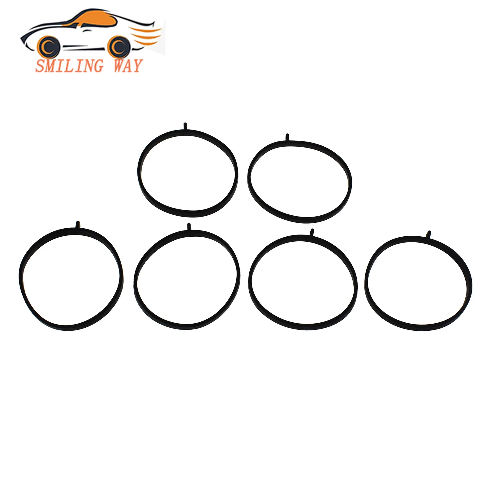 Set of 6 Engine Intake Manifold Gaskets Rubber Fit For Porsche Cayenne S GTS Macan S/turbo GTS Panamera S/4S 3.0L 3.6L V6 New