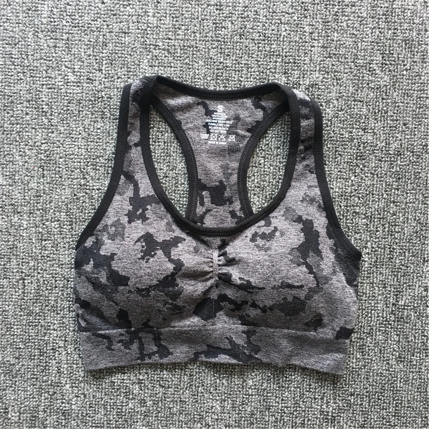Seamless  Women Camo Yoga Sets Workout Scrunch Legging Shorts Back Cross One Female Jumpsuit Fitness Gym Rompers Active Suits