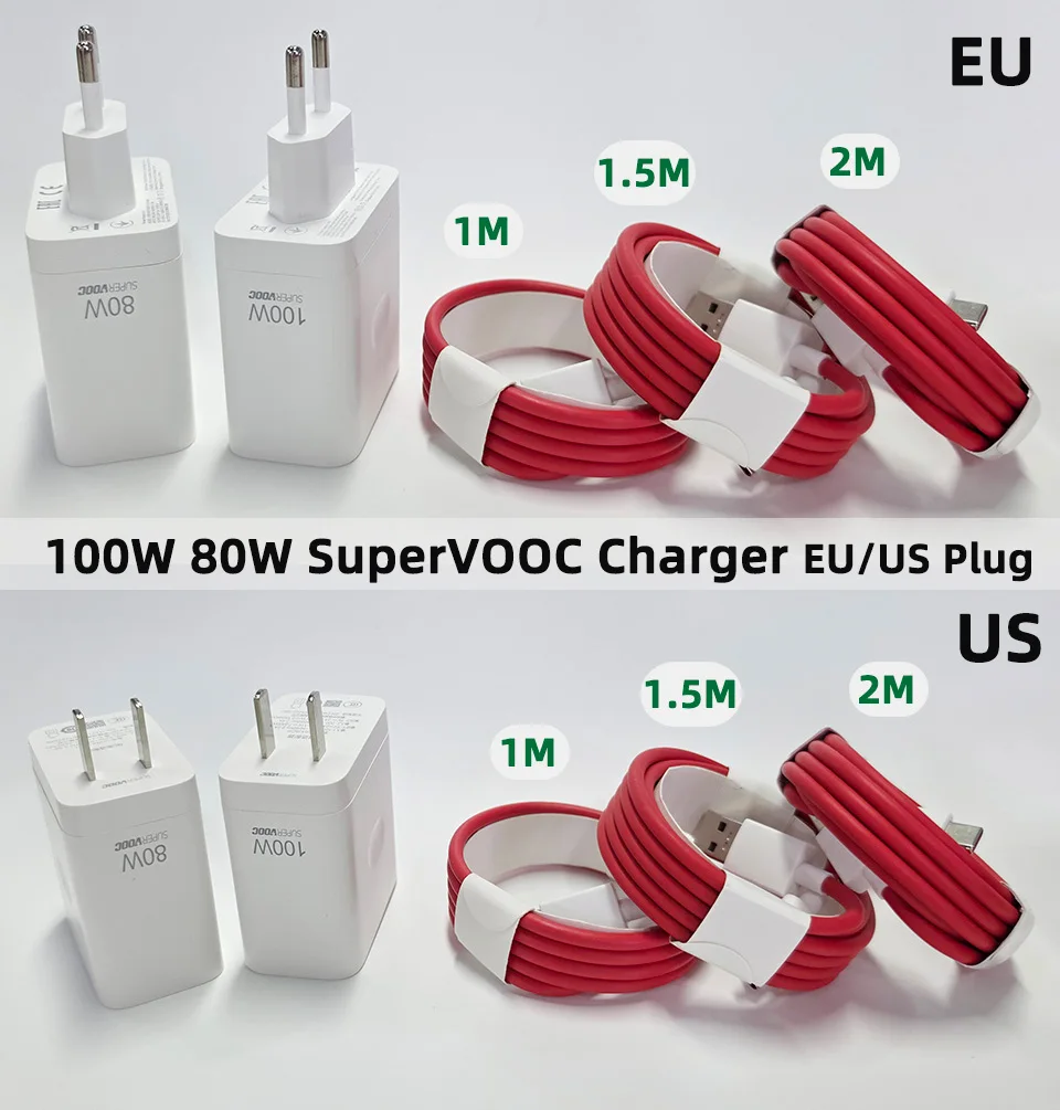 High-Power OPPO USB Charger with Supervooc Fast Charge Cable