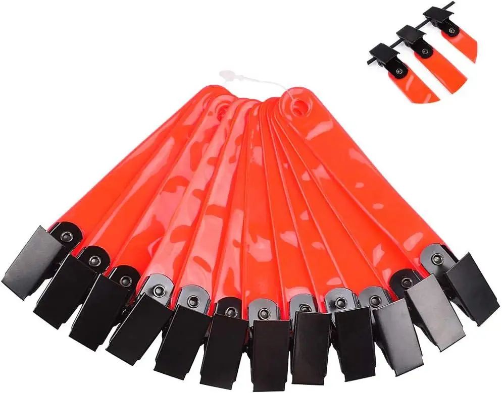 

SZEO Hunting Accessories Reflective Trail Markers with Clips for Night-n-Day (Pack of 12), Orange