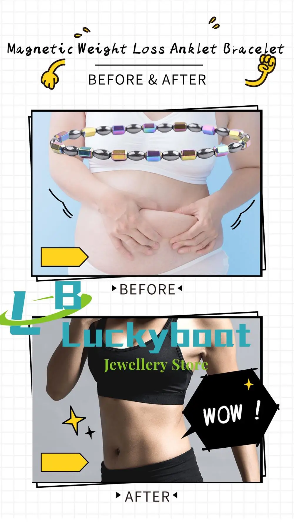 Magnetic Bracelet for Weight Loss Arthritis Pain Relief