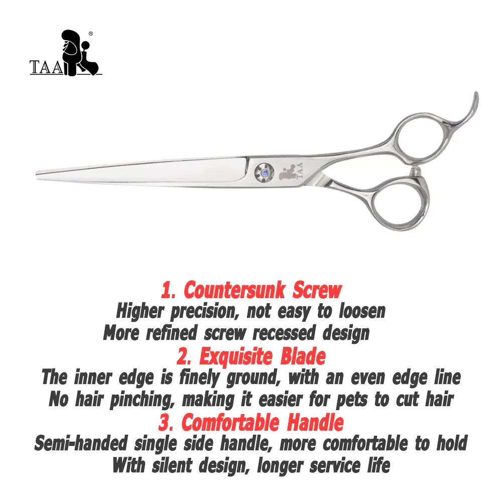 Hair Trimming Scissors Hairdressing Scissors Dog Grooming Scissors Dog Grooming Tool Professional Pet Scissors for Dogs Cat Hairdresser 440C Alloy Steel Clipper Hair Cutter
