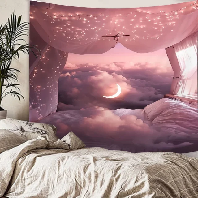 Tapisserie esthétique pour adolescents, peinture de fenêtre, affiche murale, décoration bohème, maison exclusive 2
