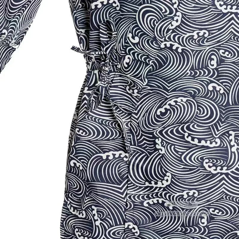 New Summer Japanese Traditional Samurai Kimono For Man Retro Yukata Short Sleeve Bathing Robe Hekoobi Sauna Wear Homewear