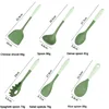 6-Piece Silicone Kitchen Utensil Set: Chinese Spatula, Soup Ladle, Slotted Turner, Pasta Spoon, Salad & Honey Scrapers for Non-S 2