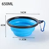 Dogs Feed Supplies Folding Silicone Bowl Portable Puppy Water Container with Carabiner Folding Cats Bowl Travel Pets Accessories 3