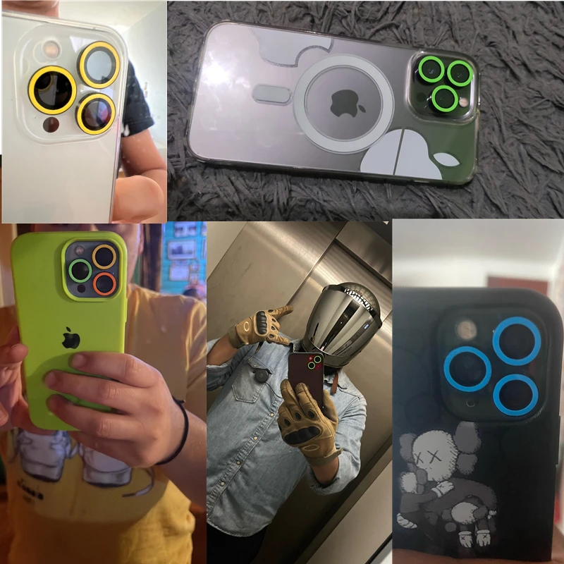 Luminous Tempered Glass Camera Lens Protector For IPhone 14 13 12 Pro MAX - Multicolor