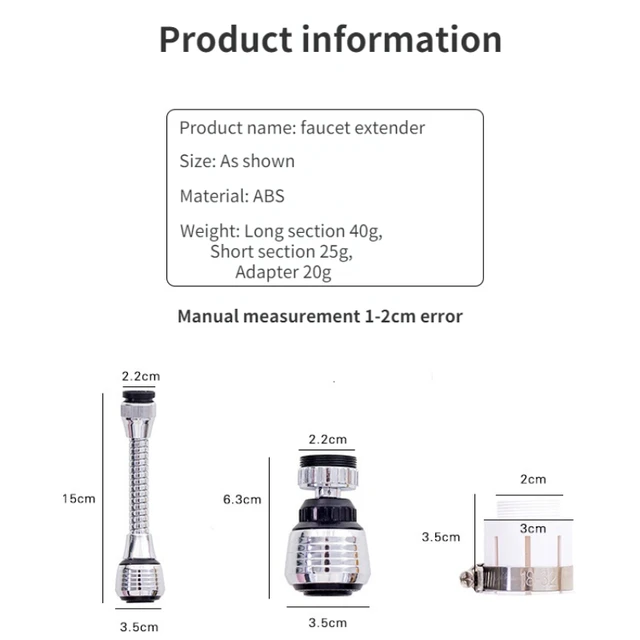 360 Fokos Forgatható Csaptelephosszabbító Víztisztító Fürdőszoba Konyhai Kiegészítők - Image 6