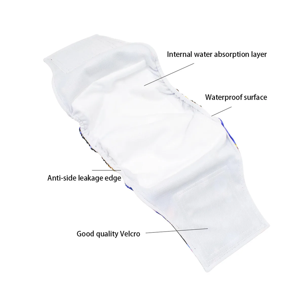 3PCS Printed Male Dog Wrap 4