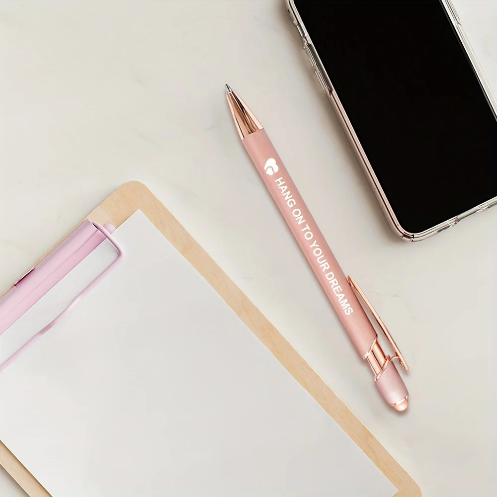 12 Pcs 볼펜 로즈 골드 영감 복사 금속 볼펜 연구 사무 용품 여성을위한 완벽한 선물